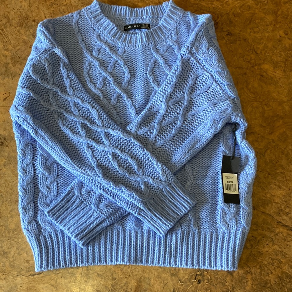 Light Blue Cableknit Sweater